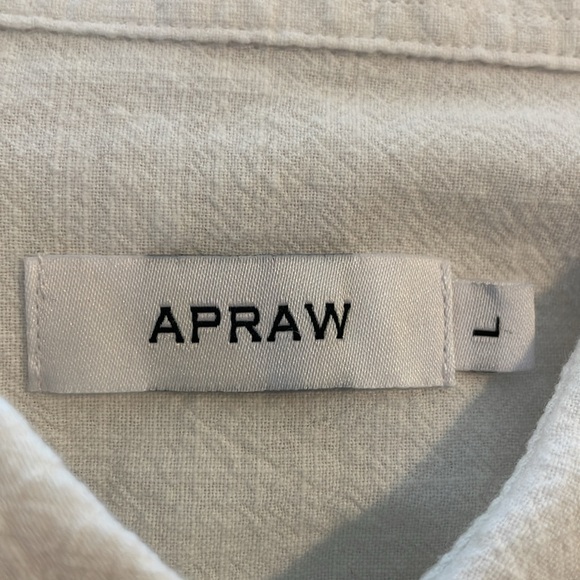 Apraw cotton/linen white shirt. Men's size L. Like new condition. Very stylish! - Picture 6 of 8